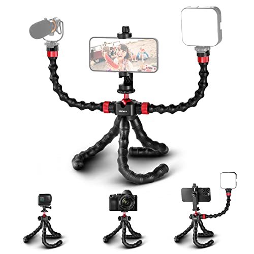 NEEWER T90 Flexible Tripod with Two Detachable Magic Arms, Camera/Phone Vlog Tripod with Bluetooth...