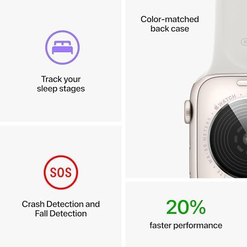 Apple Watch SE (2nd Gen) (GPS + Cellular, 40mm) - Starlight Aluminum Case with Starlight Sport Band, M/L (Renewed) - View 5