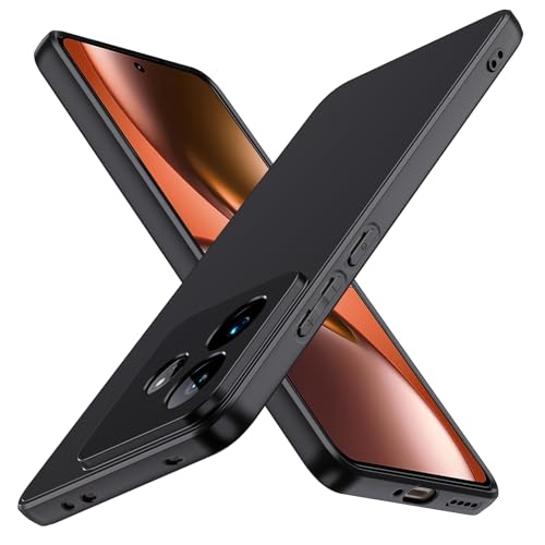 ivoler Negro Mate Funda para Realme GT 7 / Realme GT 7T con Protección de Cámara, Carcasa Protectora Antigolpes, Ultrafina Suave TPU Silicona Caso Delgada Anti-Choques Case