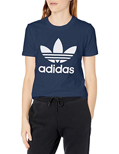 adidas Originals womens Trefoil Tee Collegiate Navy/White Medium