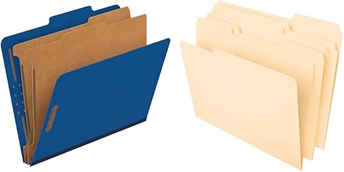 Miniatura 1 de Pendaflex Carpetas de clasificación 2 divisores cierres de 2 pulgadas letra azul oscuro 10caja 24132P y carpetas de archivos tamaño carta 8-12 x 11
