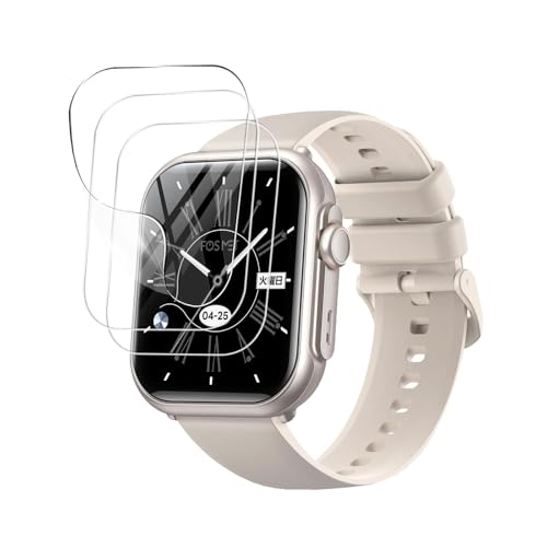 【3枚セット】For FOSMET スマートウォッチ 保護フィルム 高い透明度 指紋防止 Smart Watch 1.85インチHD大画面 液晶保護フィルム