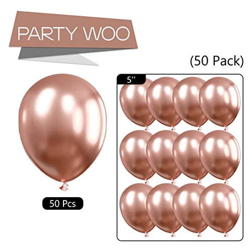 Partywoo Metallic Rose Gold Balloons, 50 Pcs 5 Inch Rose Gold Metallic Balloons, Balloons For Balloon Garland Party Decorations, Birthday Decorations, Wedding Decorations, Baby Shower Decorations #TOP4