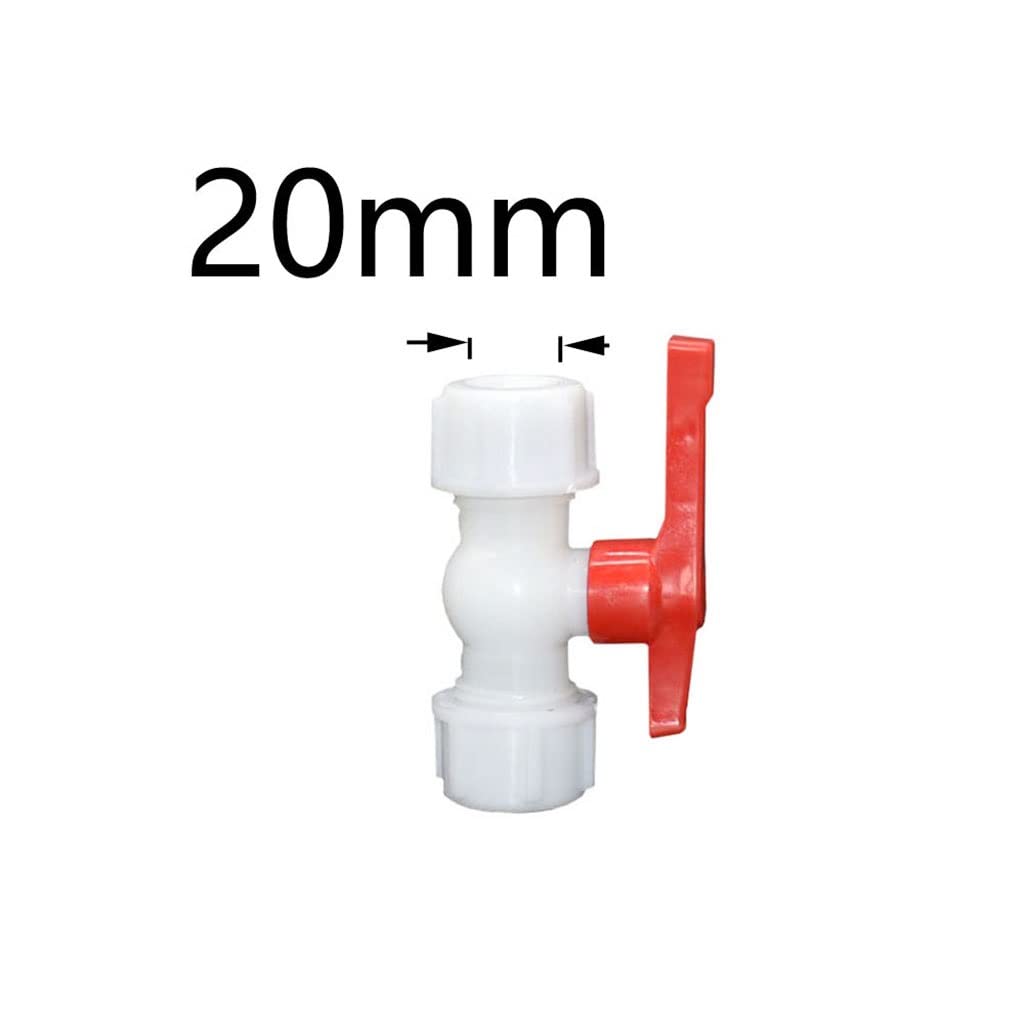 Dwudrożny zawór kulowy, szybkozłącze Plastikowy zawór typu T do fajki wodnej, rozmiary od 20 mm do 63 mm(20mm)