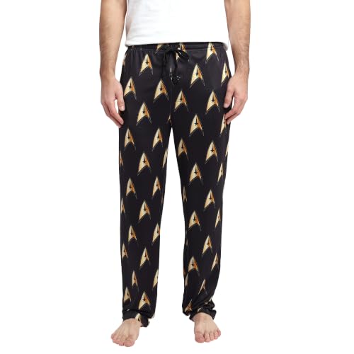 Bioworld STAR TREK Black Starfleet AOP Sleep Pajama Pants-L
