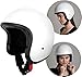 Produktbild Westt Jethelm Vintage Retro Motorradhelm Herren Damen Rolle Helm, Moped Helm, Mofa Helm Vespa Helm Motorrad Pilotenhelm Halbschalenhelm Chopper Helm mit ECE DOT Zertifizierung, weiß, M (57-58 cm)