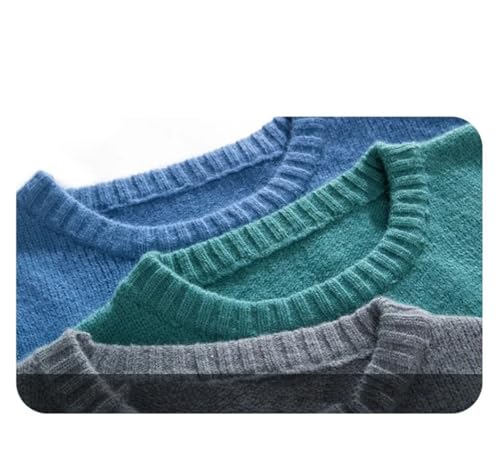 Mens Patchwork Knitted Sweaters Fashion Loose Long Sleeve Pullovers Warm Casual Comfortable Sweater3