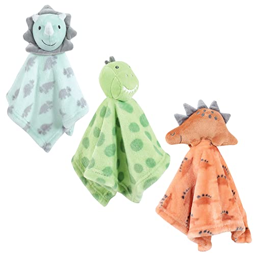 Image of Hudson Baby Unisex Baby Animal Face Security Blanket, Dino, One Size