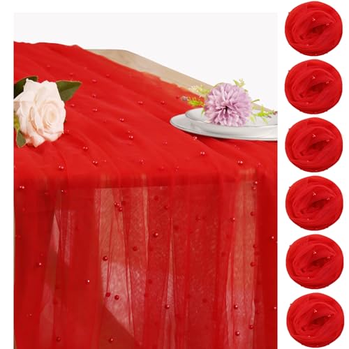 Set of 6 Pearl Valentine's Day Table Runner 29 x