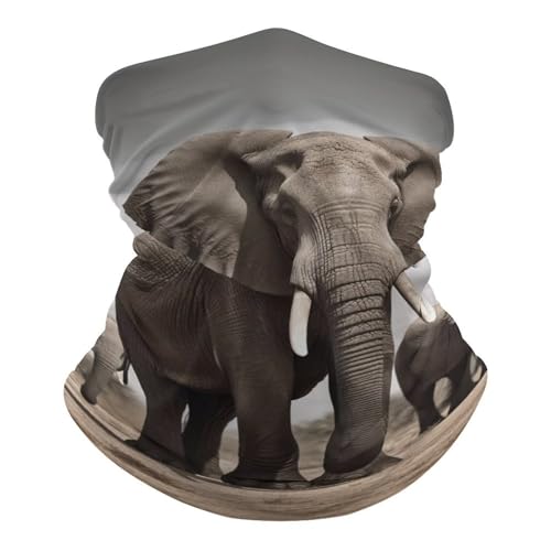 African Elephant Neck Gaiter Winter Face Mask for Men Women Scarf Face Cover Breathable Balaclava Running Bandana