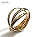 Tri color Intertwined rolling ring Three bands 3mm wide Half Round 14k solid gold eternity wedding band wide ring for men and women