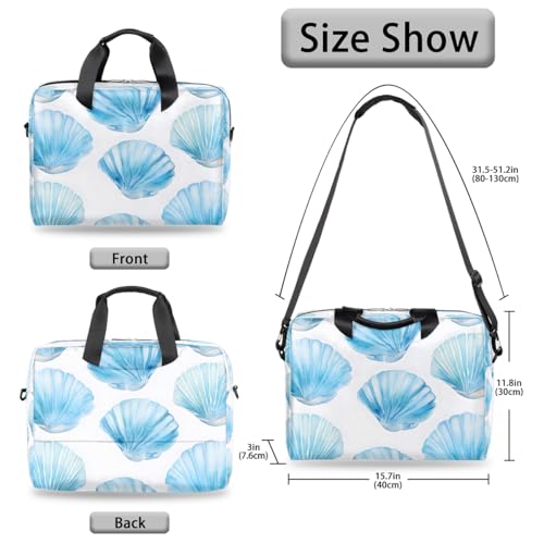 Bolso para Laptop Acuarela Azul Concha de Mar miniatura 5