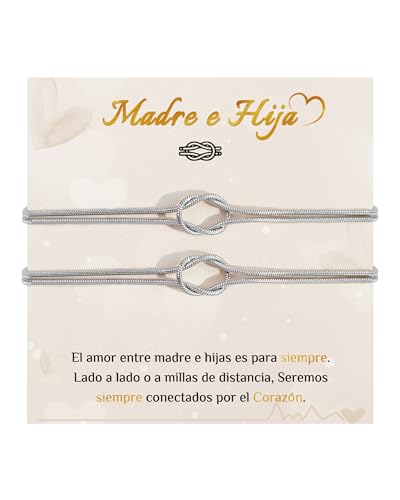 CheersLife 2 Piezas Pulsera Madre Hija, Regalos para Madre e Hija Pulseras