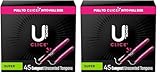 U by Kotex Click Compact Tampons, Super Absorbency, Unscented, 45 Count (Pack of 2)