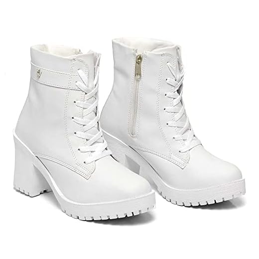 Bota Coturno Feminina Salto Alto Ankle Boot Tratorada Com Cadarço Ajustável