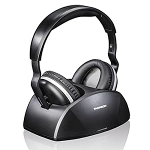 Thomson kabelloser Funk-Kopfhörer mit Ladestation (WHP3321BK Over-Ear-Kopfhörer für Fernseher/TV, TV-Kopfhörer mit…
