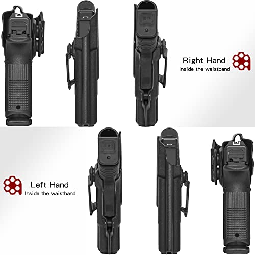 Glock 19 Holster Iwb Kydex Holster Fit: Glock 19/19X/44/45 Gen(3-5) & Glock 23/32 Gen(3-4) Pistol | Inside Waistband | Adjustable Cant | Usa Made By Amberide (Black, Right Hand Draw (Iwb)) #TOP2