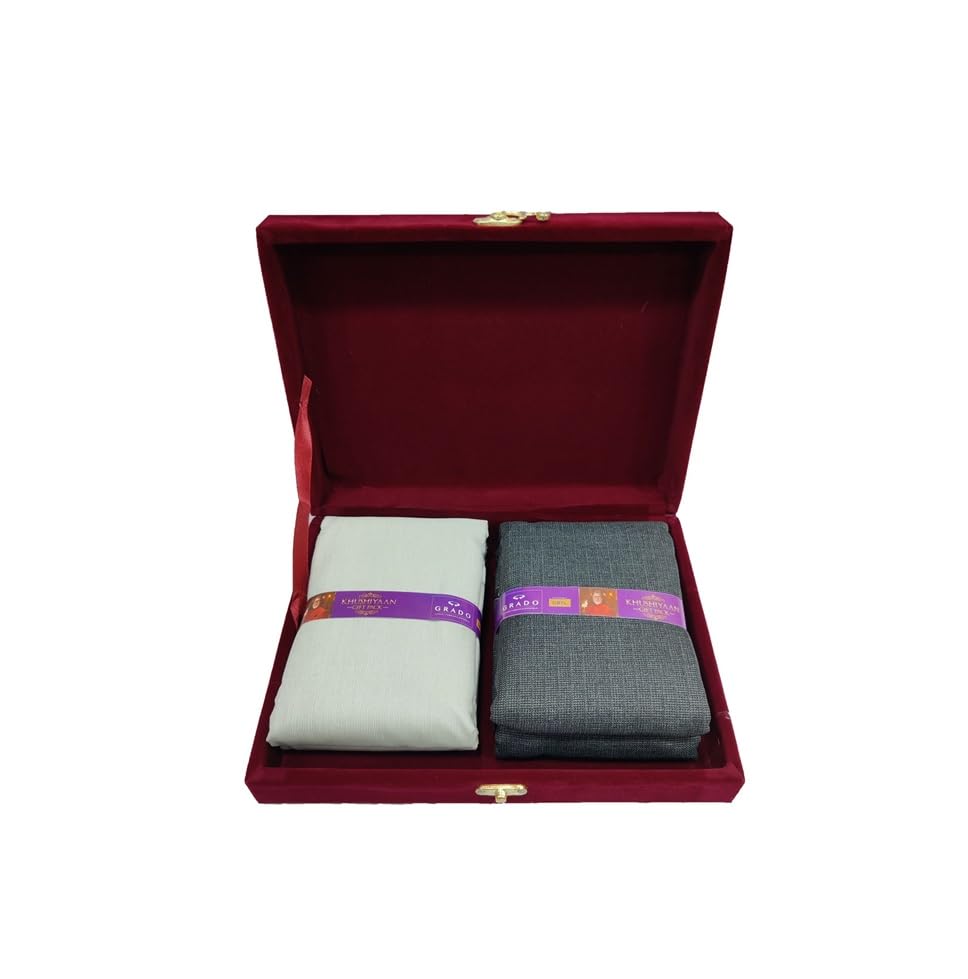 ocm Grado Men’s Shirt & Trouser Fabric Combo Gift Set | Premium Unstitched Shirt Fabric + Formal Pant Fabric | Ready-to-Stitch | Festive & Formal Wear-picture-30