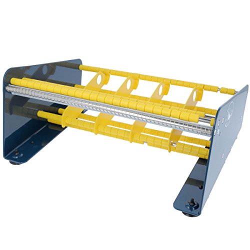 TE-Office Etikettenspender Labelspender aus Stahl für Haftetiketten Tischgerät manuell bis 315 mm inklusive 4 Rollenteiler Cover