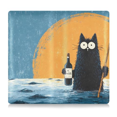 Car Registration and Insurance Holders Cat Sea Print, PU Leather for License Documents Cards2