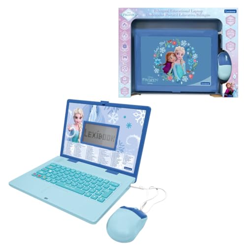 Lexibook, Frozen, Bilingual Educational Laptop, English And Spanish, 164 Activities, Maths, Logic Games, Music Mode, Large Lcd Screen, Blue, Jc601Fzi2