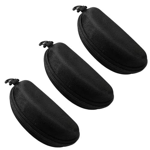 Image of Sunglasses Case Hard Shell with Zip & Hook Clip | EVA Shockproof Eyeglass Case Box | Portable Spectacle Cover for Men Women | Travel Glasses Storage Protector.