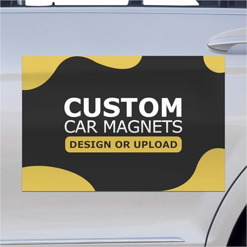 GotPrint 2 Pack, Custom Car Magnets 12x24 | Customized Magnetic Signs for Vehicles | Magnetic Signs for Vehicles | Personalized Design Your Own Text with Rectangle Shape Any Font Any Color