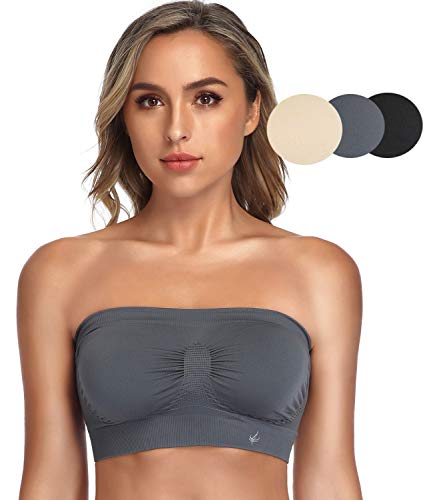 ANGOOL Damen Bandeau BH ohne Bügel Tube BH Top Trägerlos Bralette Nahtlose Dehnbar Weich BH
