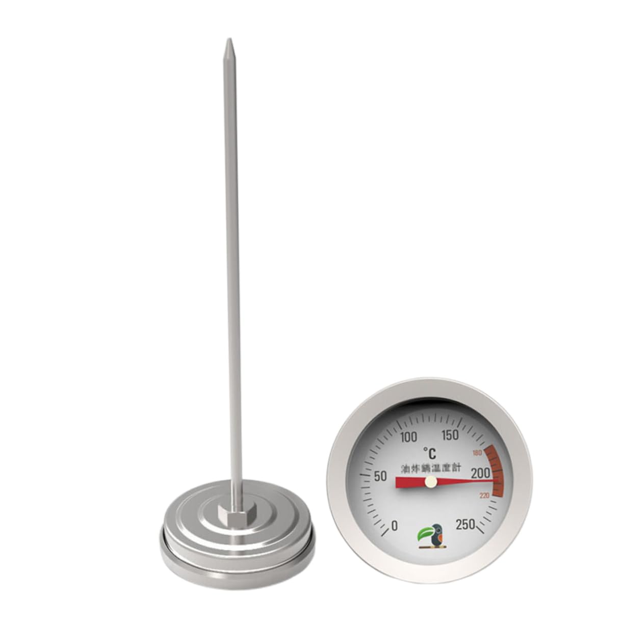 Mikinona Stainless Steel Thermometer Probe and Clip Food-Grade Cooking Tool for Accurate Sugar Syrup and Oil Measurement Deep Frying and Candy Making