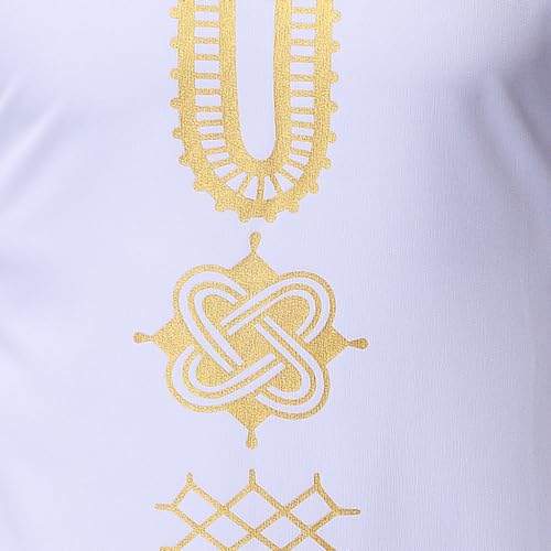 Ensemble Hommes Africain 2 Pièces Dashiki Imprimé Métallique - 6