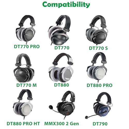 DT 770 PRO Almohadillas de Repuesto para Auriculares Compatibles con Beyerdynamic DT 770 PRO/DT 880 PRO/DT 990 PRO con Cubierta de Banda de Cabeza Almohadilla Suave de Cuero miniatura 2