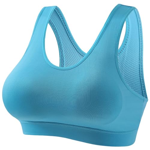 Feelcrag Women's Sports Bras Shock Absorber Ultimate Run Bra Women Sports Bras High Impact Seamless Wireless Padded Yoga Bralette Zip Front Fastening Workout Running Gym Top Bra Bralettes