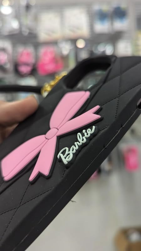 Image of COVERLY Luxury Sling Bag Barbie Bow Phone Case Cover for iPhone 15 Pro Max Wallet Strap Case,Pinterest Worthy Wristlet Chain Cover| Fashion iPhone 15 Pro Max Case | Stylish iPhone 15 Pro Max Bow Case