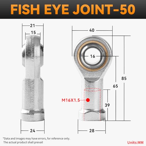 Image of Cylinder Fisheye Joint Bearing Internal Gear Universal Joint Ball Head Connecting Rod Suitable for Pneumatic SC 50 Cylinder