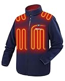 Venustas Men's Fleece Heated Jacket with Battery Pack, Soft Lightweight Heated Coat for Outdoor