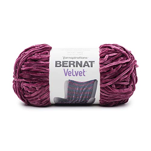 Image of Bernat - 16103232004 Velvet Yarn, 10.5 oz, Burgundy Plum