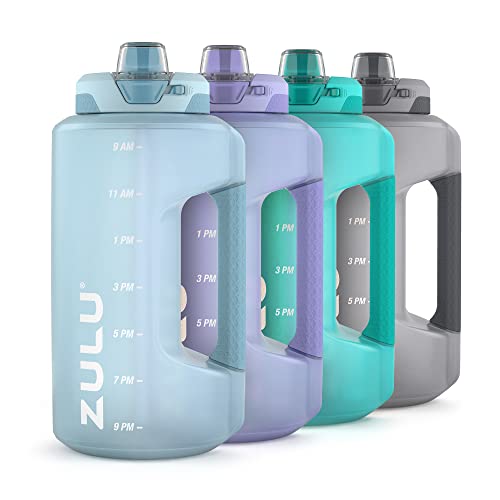 ZULU Goals Large Half Gallon Jug Water Bottle with Motivational Time