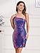 Sequin Dress For Women Short Prom Homecoming Dress For Teens Girls Spaghetti Straps One Shoulder Bodycon Dance Cocktail Party Mini Royal Blue XS