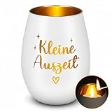 Xuniea Windlicht mit Gravur Kleine Auszeit Kerzenhalter aus Glas...