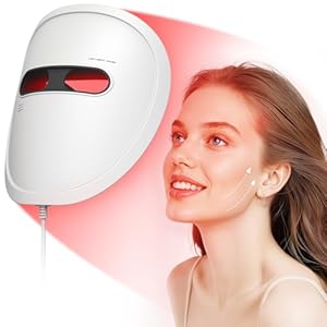 Red Light Therapy Mask for Face, 2026 LED Face Mask Light Therapy, 4 Modes with Red/Blue/infrared/Dual Red & Blue Lights for Reduce Acne, Anti-Aging and Blemish Repair, Full Face Coverage, Lightweight