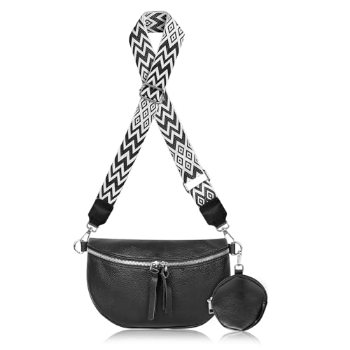 Sac banane femme noir chic à sangle amovible