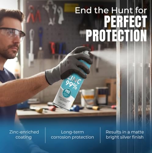 Image of ZEEVA 99% Zinc Acrylic Spray Paint| Cold Galvanizing Spray | Anti-Rust Zinc Coating | Excellent Anticorrosive Protection | Heat & Weld Resistant | Fast Dry | Metal, Auto, Industrial Use