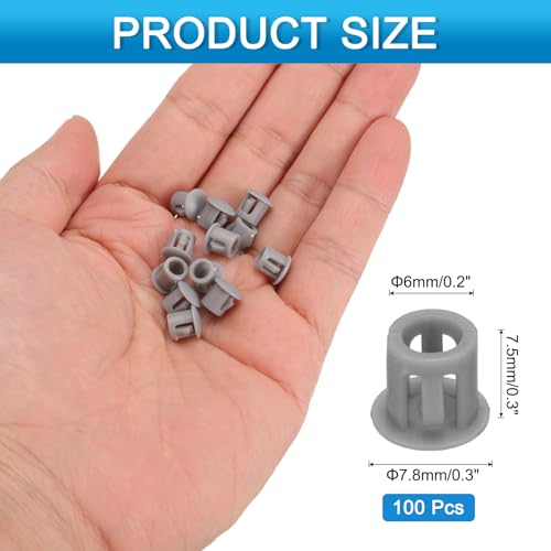 Image of uxcell 100pcs Nylon Plastic Hole Plugs, 1 /5 inch (6mm) Round Drill Screw Hole Plugs Covers, Deep Grey
