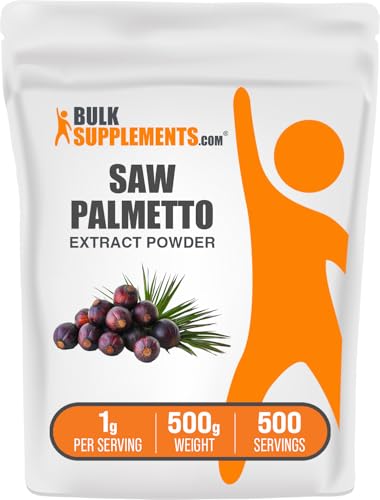 BulkSupplements.com Saw Palmetto Extract Powder - Saw Palmetto Supplement, Saw Palmetto Powder - Saw Palmetto for Men & Women - Gluten Free, 1000mg per Serving, 500g (1.1 lbs)