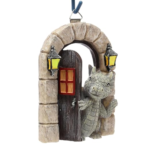 Estatua del dragón del jardín,Figuras para el jardín,Escultura del dragón del jardín de la poliresina,Escultura del dragón de la pared Escultura del patio Para el interior al aire libre Estatua animal