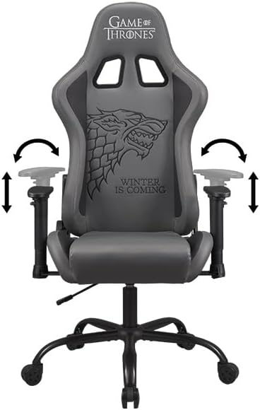 Miniatura 6 de Game of Thrones - Silla de juegos o silla de oficina, silla de jugador para adultos, asiento cómodo, reposacabezas integrado, reposabrazos y altura
