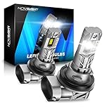 NOVSIGHT H11 LED Headlight Bulb - 90W 30000LM H9 H8 Headlight Bulb, 6500K White 12V Light H11 LED with Fan, 1:1 Size Plug and Play, IP68 Waterproof, Pack of 2