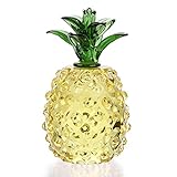 OwnMy Crystal Pineapple Figurines Fruit Decor Crystal Pineapple Ornament Decorative Crystal Fruit Sculpture Collectible, Glass Pineapple Paperweight Tabletop Centerpiece for Home Office, 4cm x 7cm