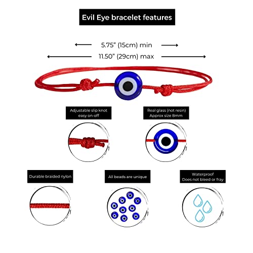 Evil Eye Choker Necklace Nazar Kabbalah Red Protection Bff Friendship Ojo Turco Good Luck String For Women Men Teen (Black) #TOP5
