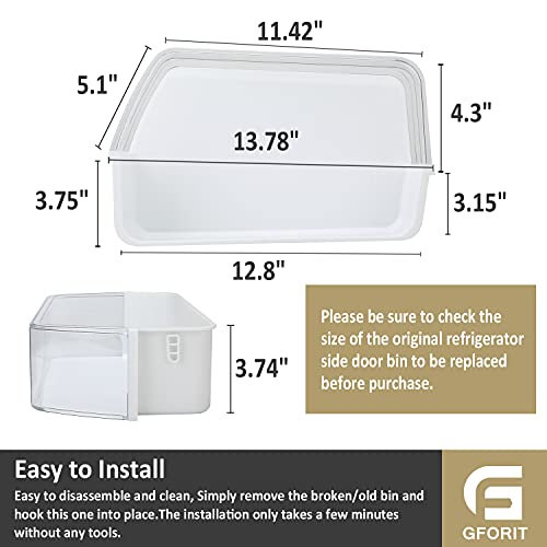 DA97-12650A Compatible with Samsung RF263BEAESG AA RF263TEAESG RF263TEAESR RF263BEAESR RF261BEAESR RF260BEAESR Refrigerator Door Shelf Bin,Right Side Basket Replacement Replace DA63-07104A/06963A by GFORIT - Used condition - Image 6